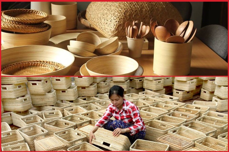 Souvenirs made from bamboo in Vietnam